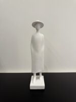Modern Resin Woman Sculpture with Cap - Image 2