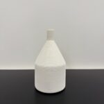 Plain Burned Ceramic Striped Vase