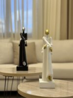 Elegant Sitting Woman Resin Statue - Image 2