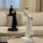 Elegant Sitting Woman Resin Statue