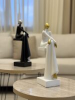 Elegant Sitting Woman Resin Statue