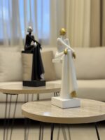 Elegant Sitting Woman Resin Statue - Image 3