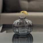 Flattened Round Glass Vase