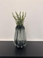 Obsidian Edge: Sculpted Glass Vase - Image 2