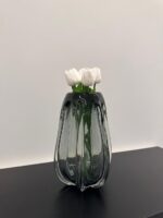 Obsidian Edge: Sculpted Glass Vase