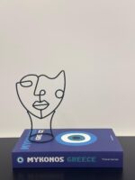 Abstract Wire Face Sculpture