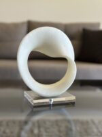 Granite Sculpture with Glass Base